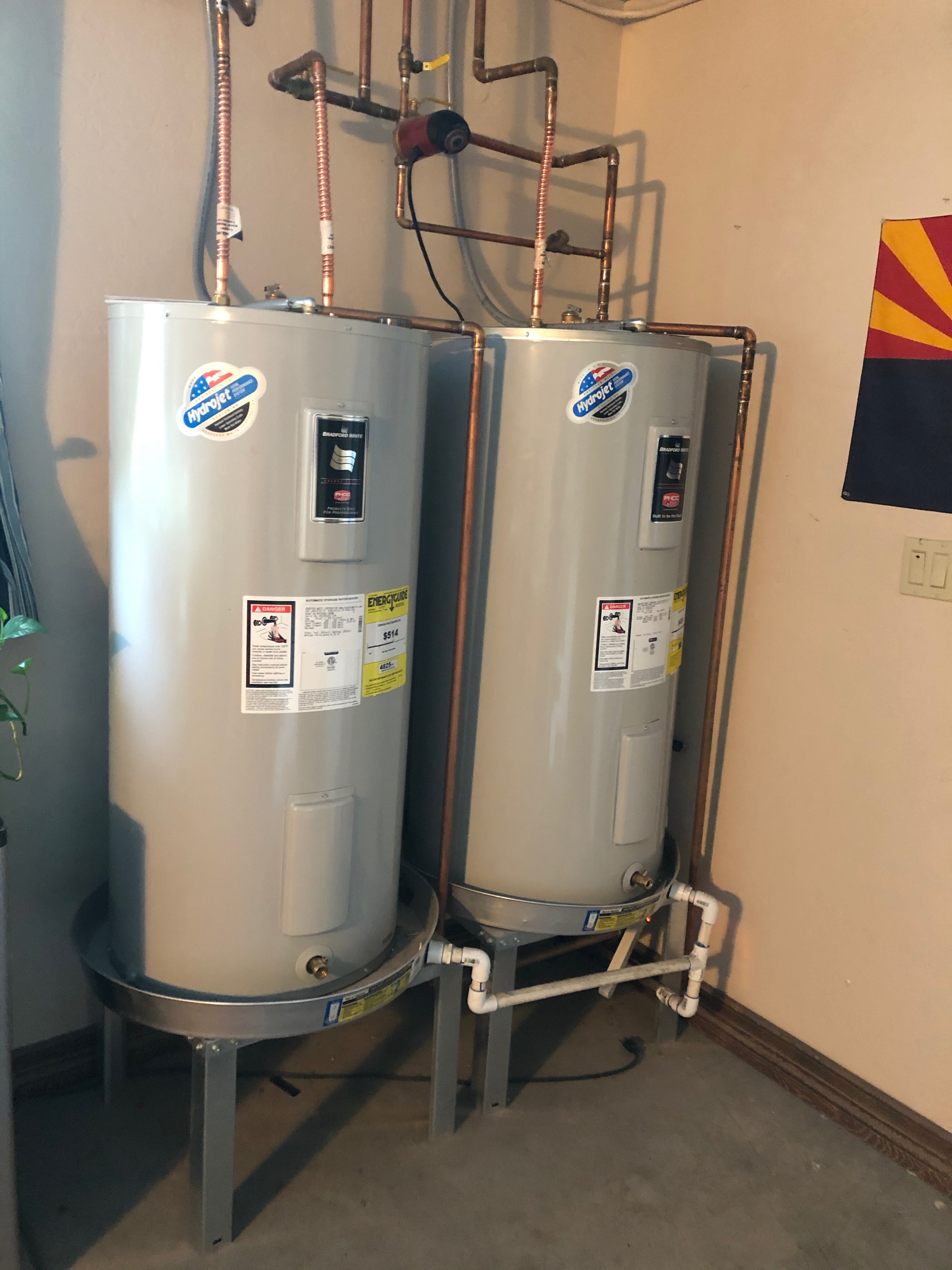 The water heaters in the Mancave