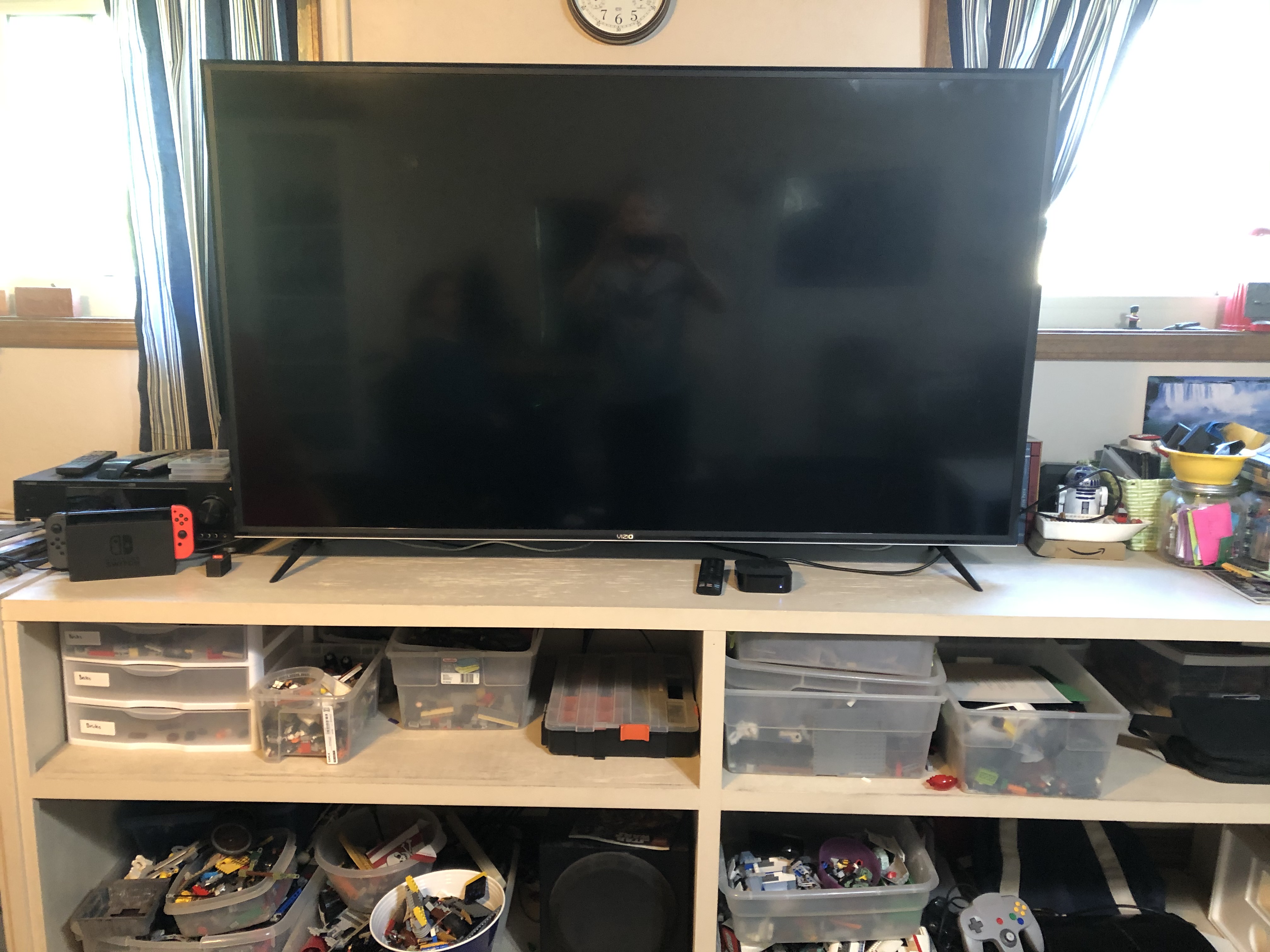 The Mancave's large TV