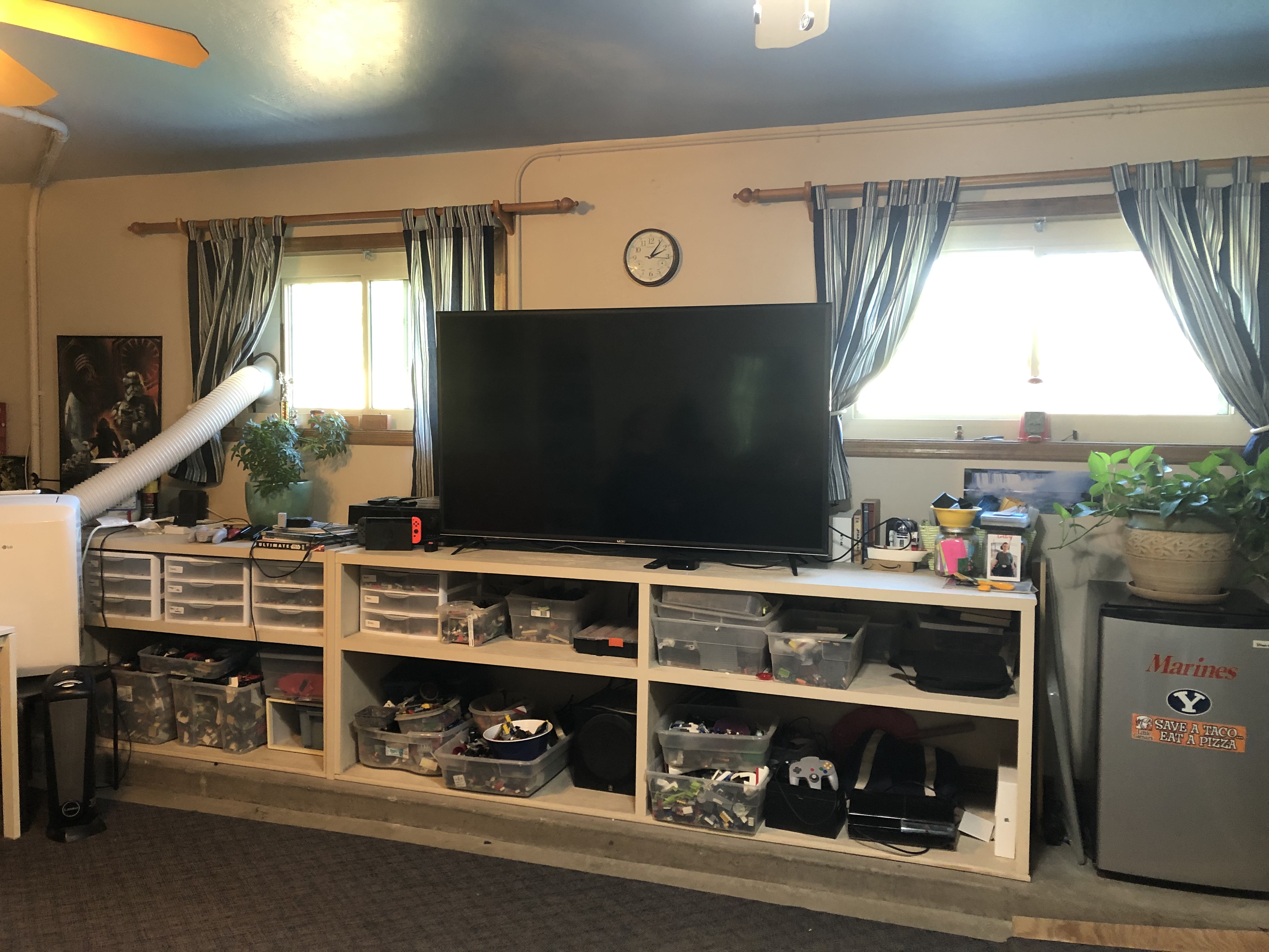 Image of the mancave TV area